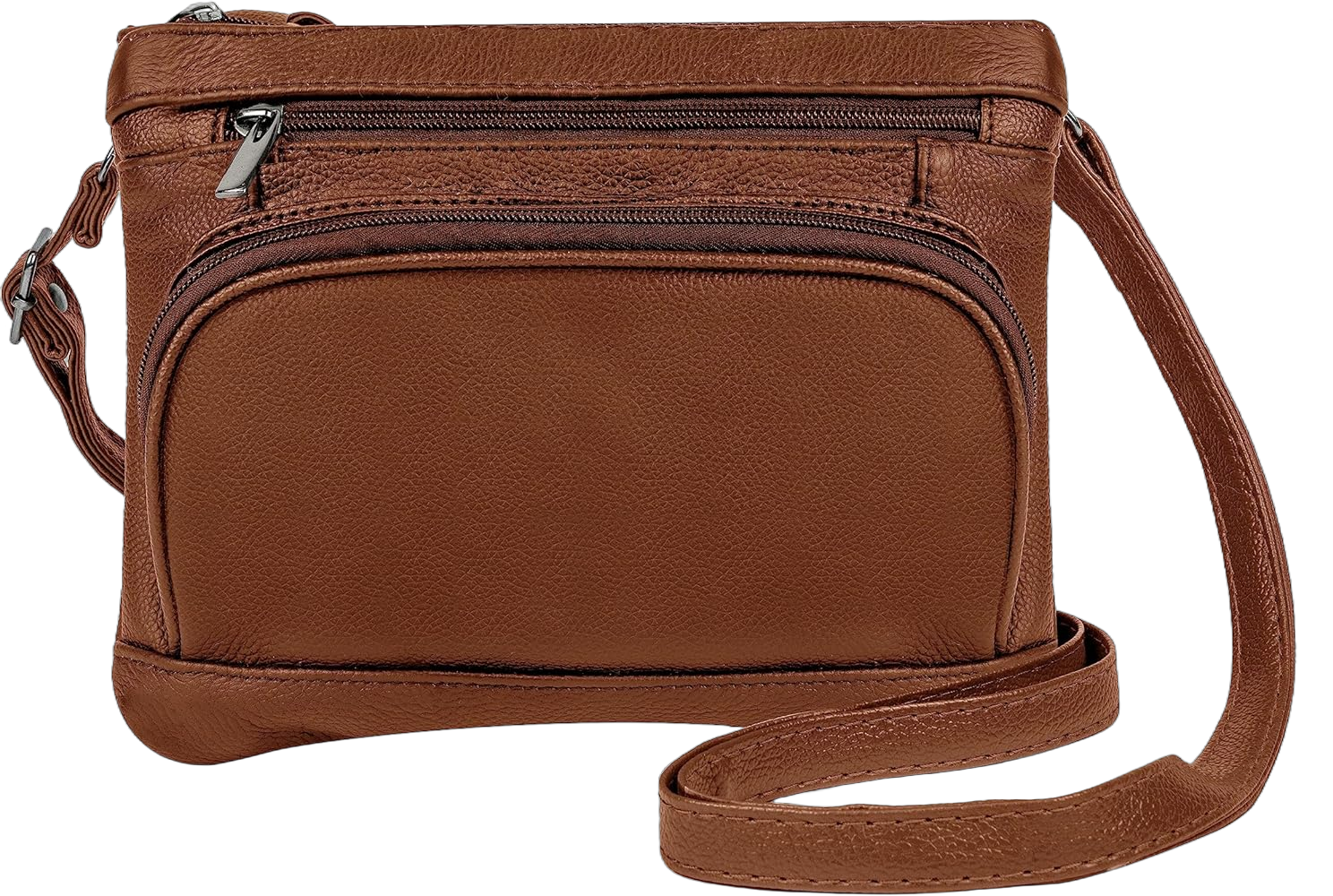 Leather Wide Crossbody Bag - Super Soft & Durable Crossbody Bags For Women & Men Trendy