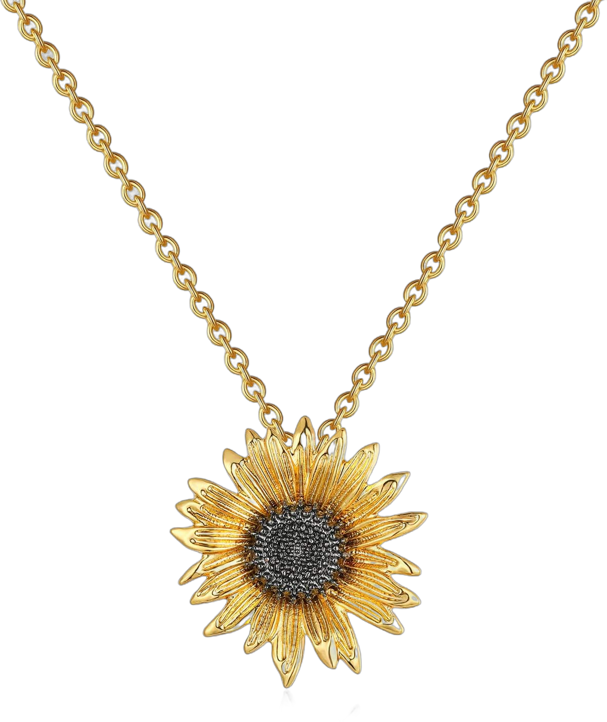 luomart Flower Edelweiss Pendant Necklace,Sunflower Daisy Necklaces Jewelry Gift for Women Girls Sunflower Black Stamen