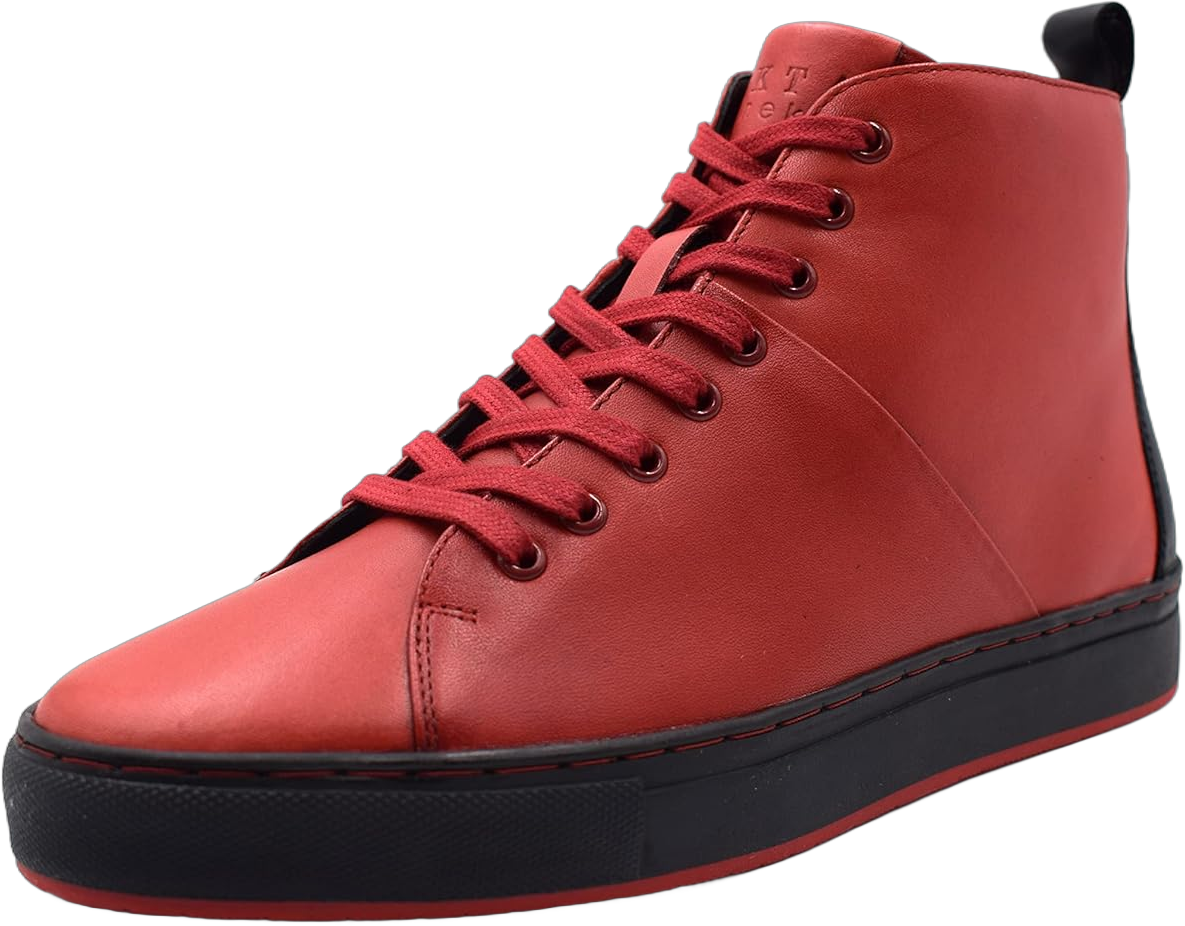 NEKTA /ke'nekt/ Men's High Top/Lace-up Fashion Sneakers 12 Red