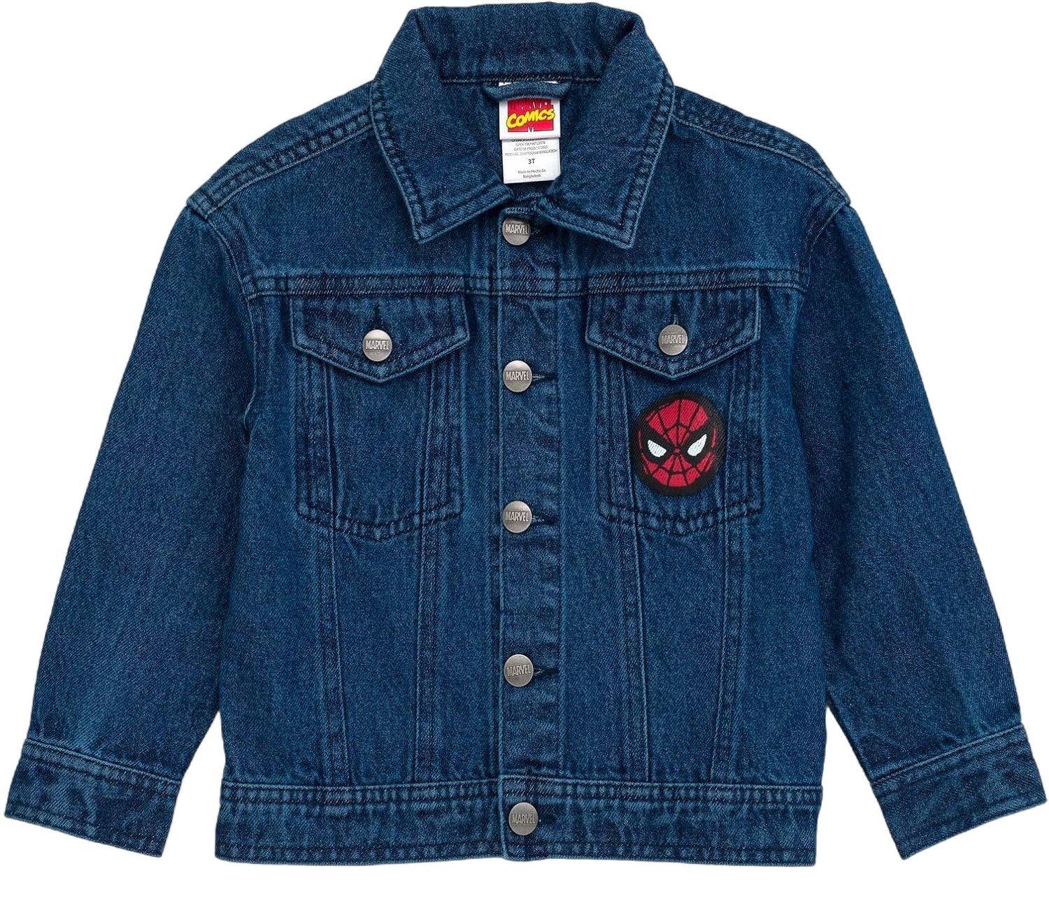 Marvel Spider-Man Denim Jacket Toddler to Big Kid 6 Dark Blue