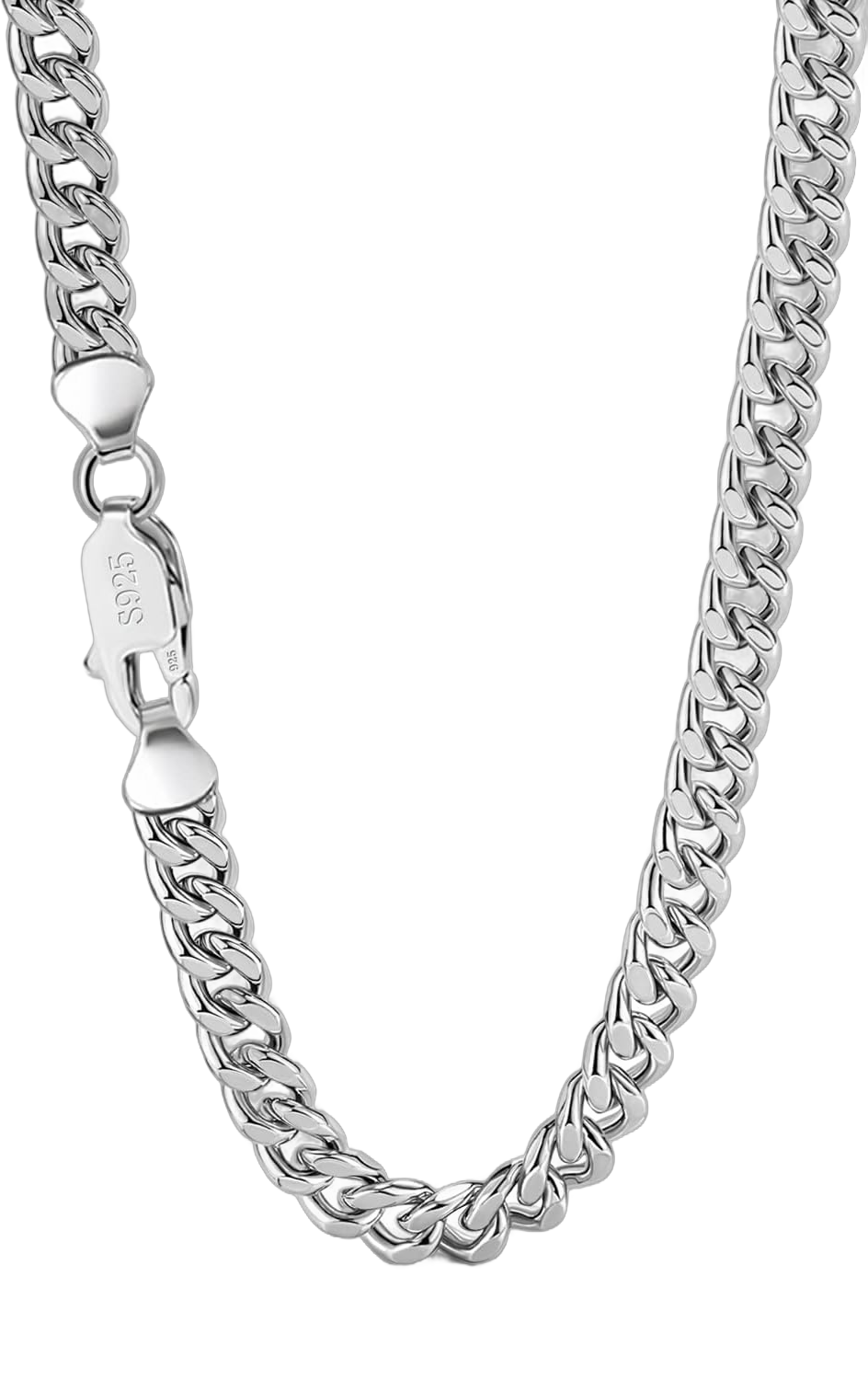 Hip-Punk Solid 925 Sterling Silver Miami Cuban Link For Men & Woman Necklace Fashion 3-6 MM 18-30 inches Curb Chain Unisex Jewelry Gift 6MM 26 inch