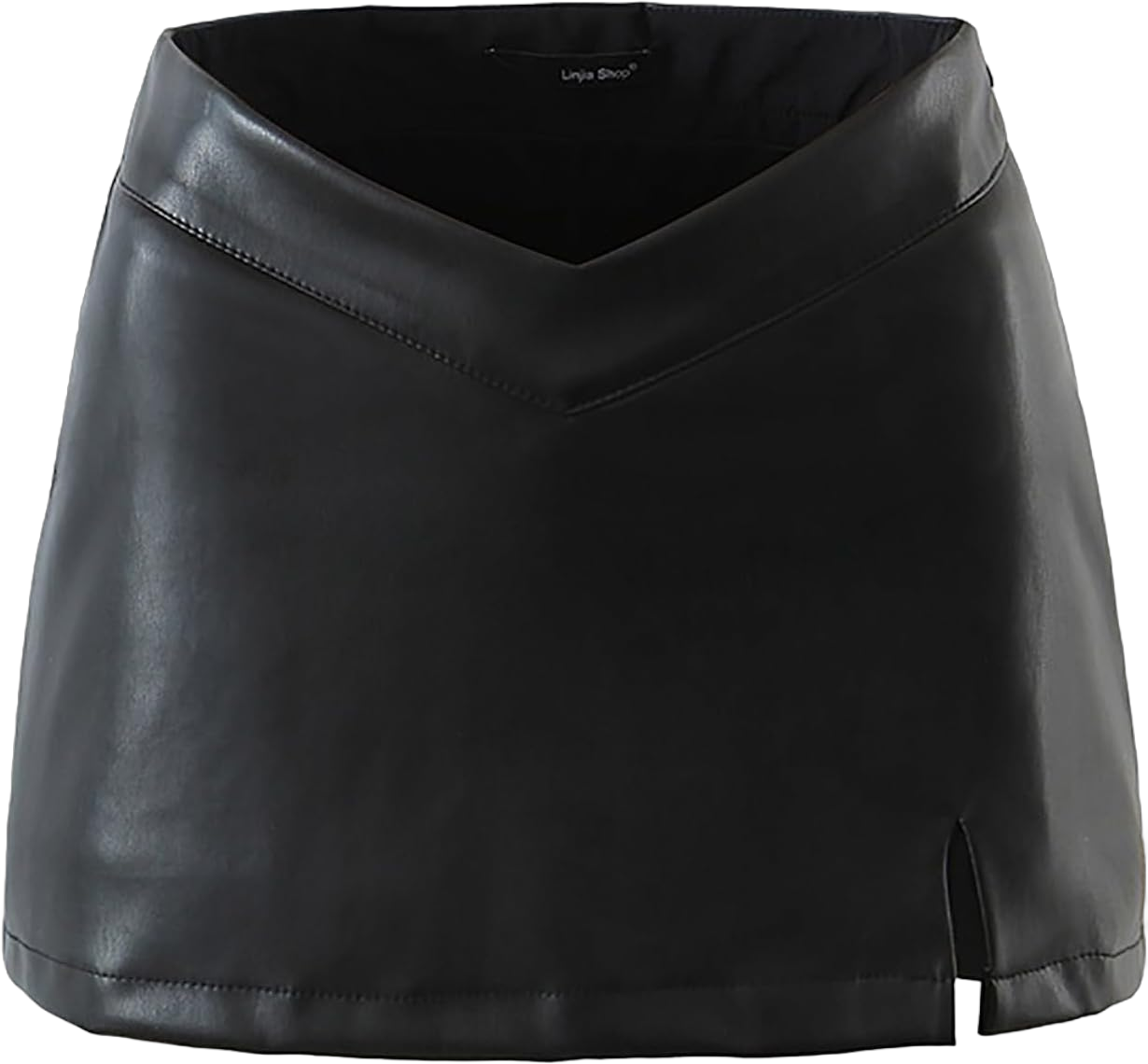 Women's Stylish Slim Fit Mini Skirt With Pockets Zipper PU Leather Casual High Waist Rave Club Outfit Small Black #3