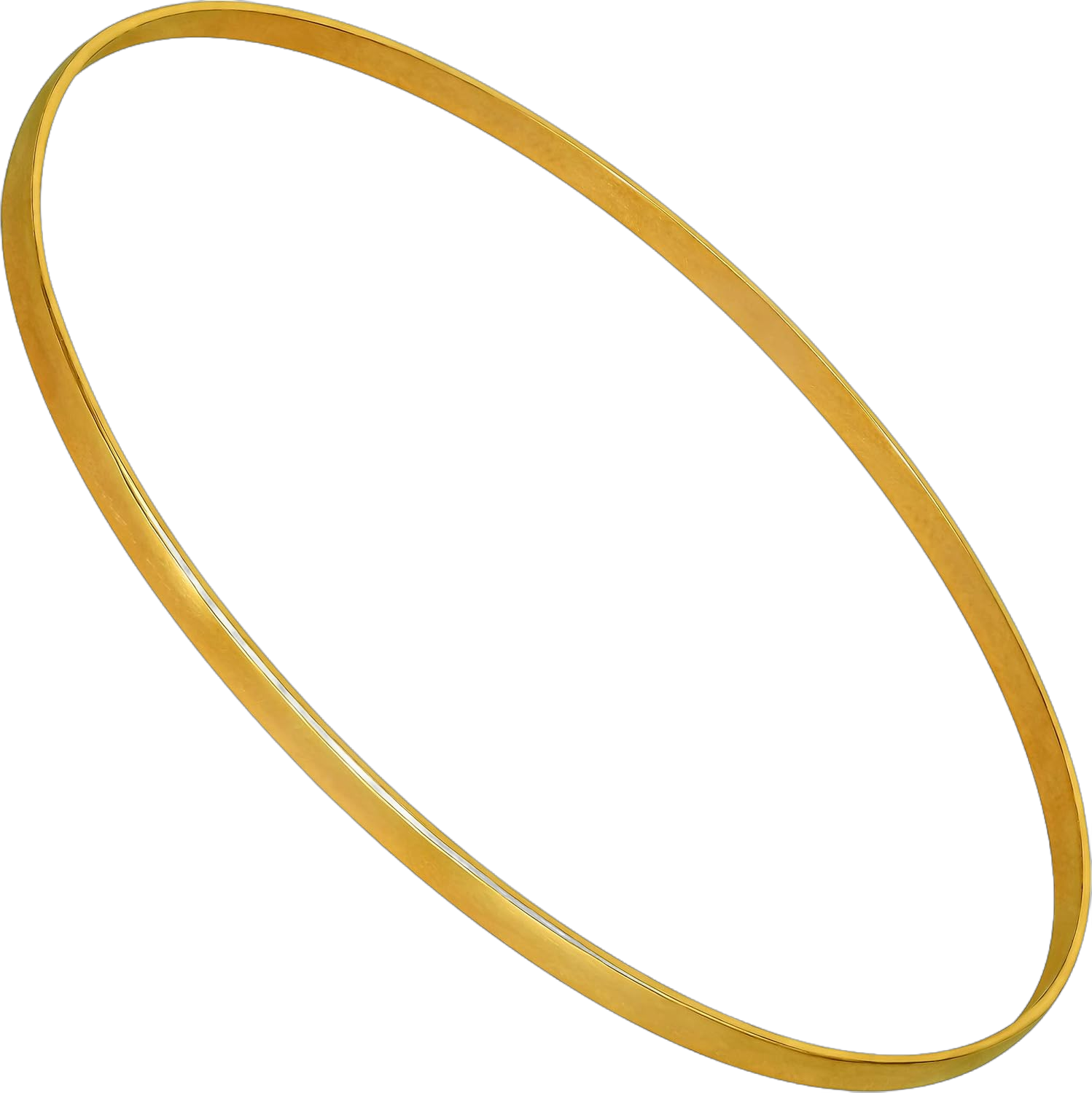 LIFETIME JEWELRY 2mm Bangle Bracelet 24k Real Gold Plated for Women 2" X-Small