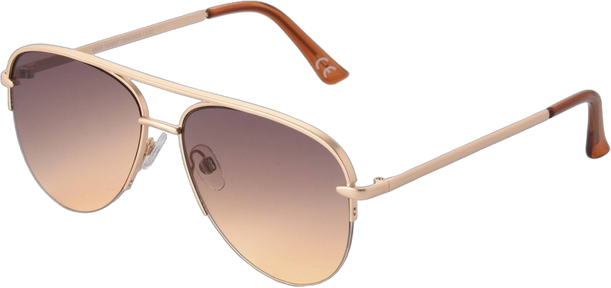 Women&#39;s Aviator Sunglasses - Universal Thread&#8482; Gold: Scratch-Resistant, UV Protection, Semi-Rimless, Medium Fit