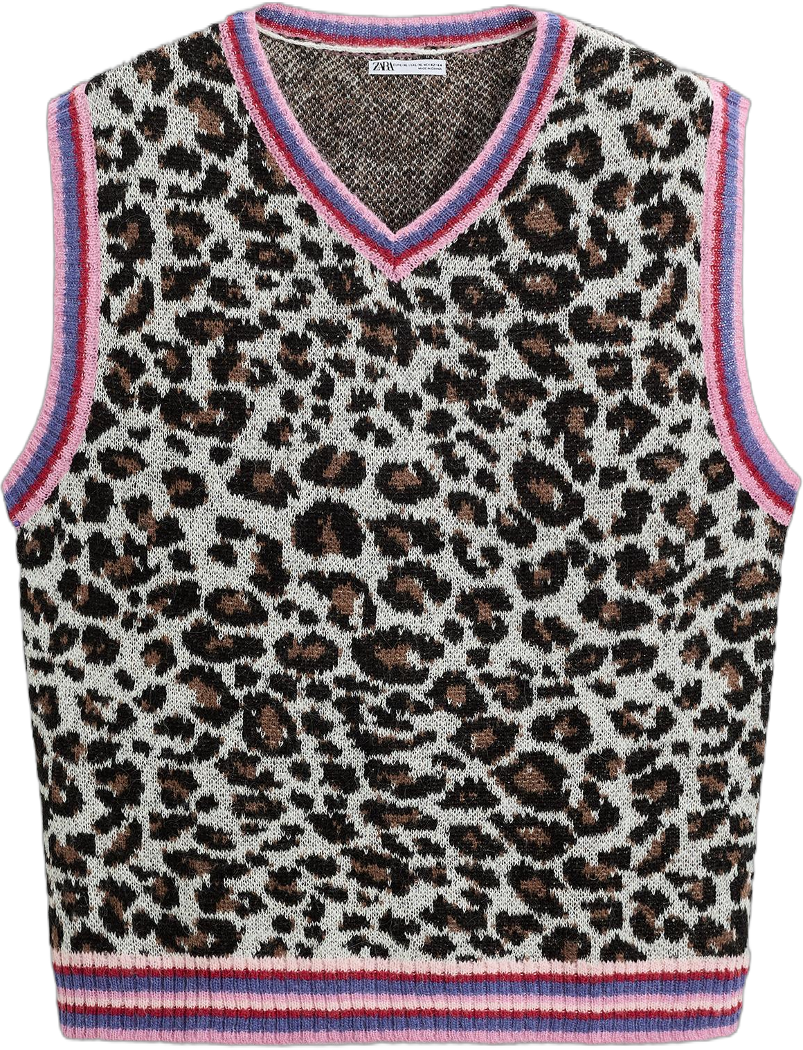 ANIMAL PRINT JACQUARD KNIT VEST