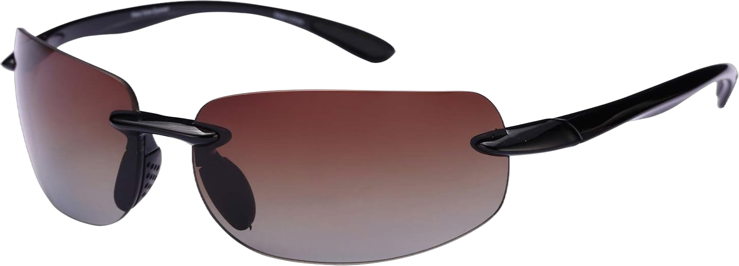 "The Influencer" Sport Wrap Polarized Sunglasses for Men and Women - Lightweight Frames Black Frame/Amber Driving Lens