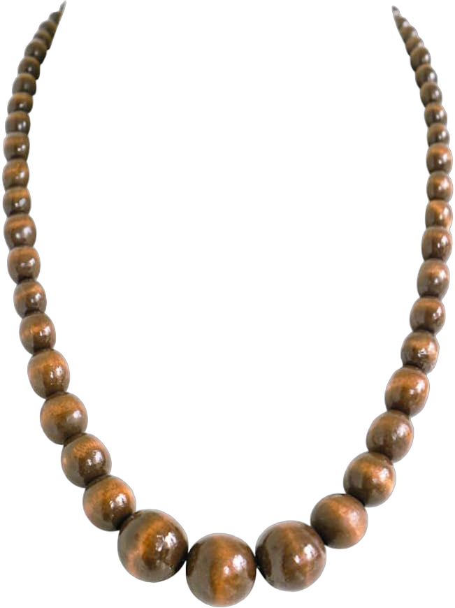 Xianli Wang Natural Wood Beads Necklace for Men Women Wooden Chain Unisex Chunky Bead Necklaces