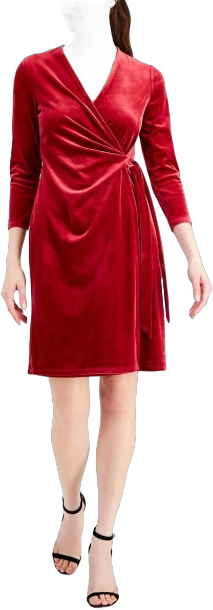 Anne Klein Women's Velvet Classic Wrap Dress