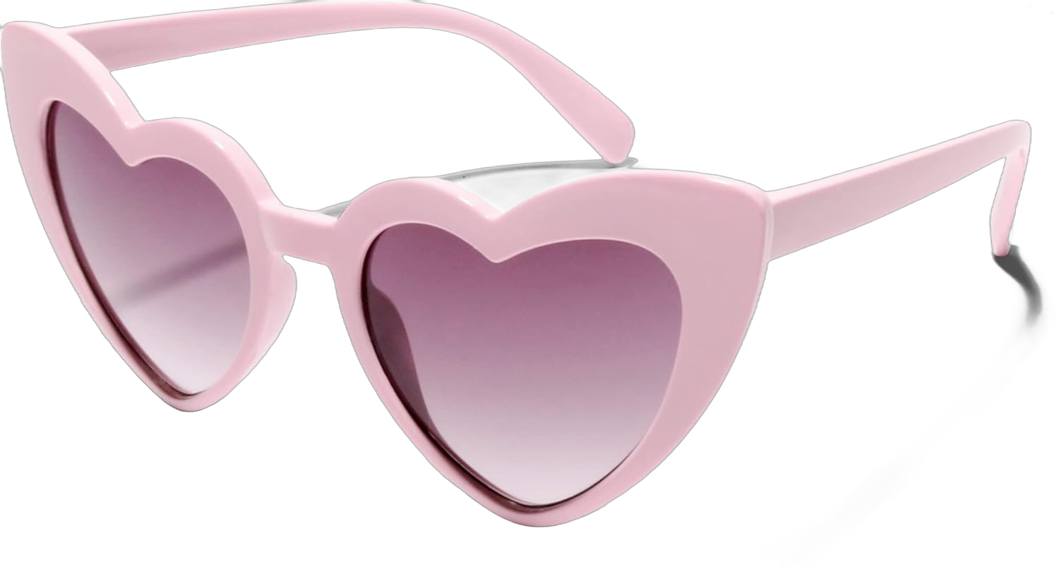 ShadyVEU Cute Heart Shaped Fashion UV400 Retro Fun Gradient Lens Party Toddler Kids Sunglasses Pink Frame / Black Lens