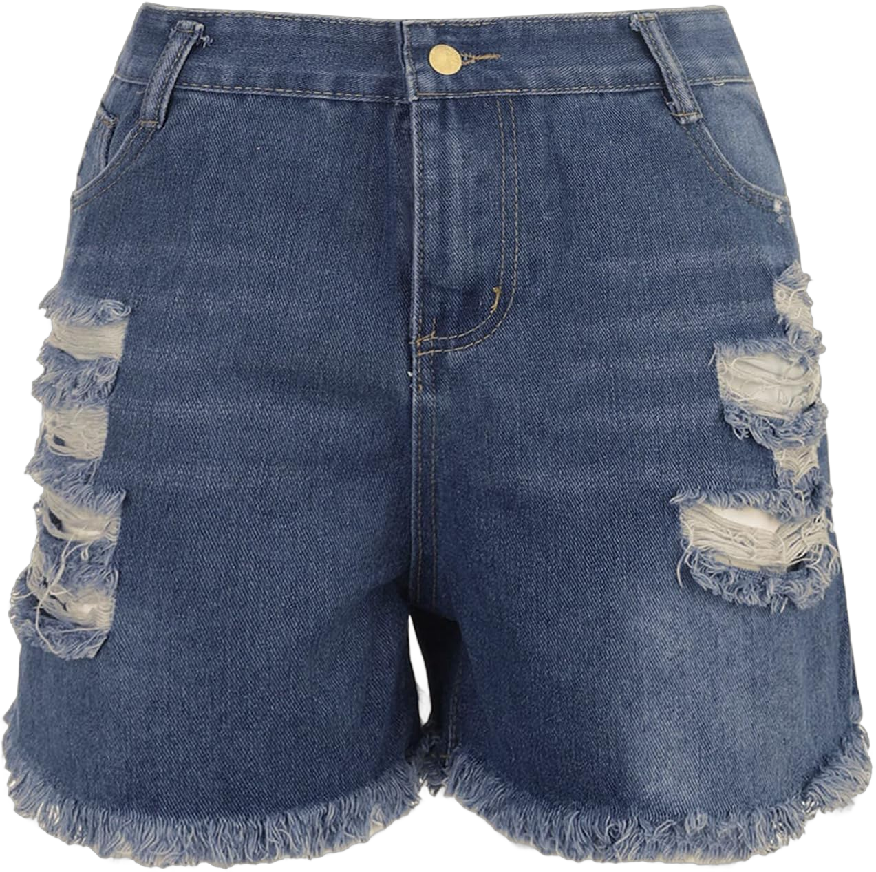 Women's Shorts Distressed Frayed Hem Ripped Jean Shorts Mid Rise Stretchy Short Jeans Summer Casual Shorts Y2k Denim Shorts A - Blue X-Large