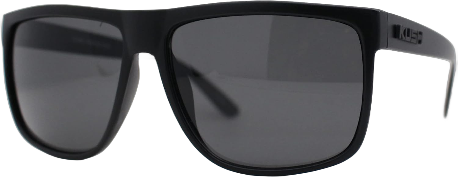 Kush Mens Large Cholo Iconic Gangster Horn Rim Sunglasses Matte Black, 5 5/8In (143mm) W x 2In (52mm) H