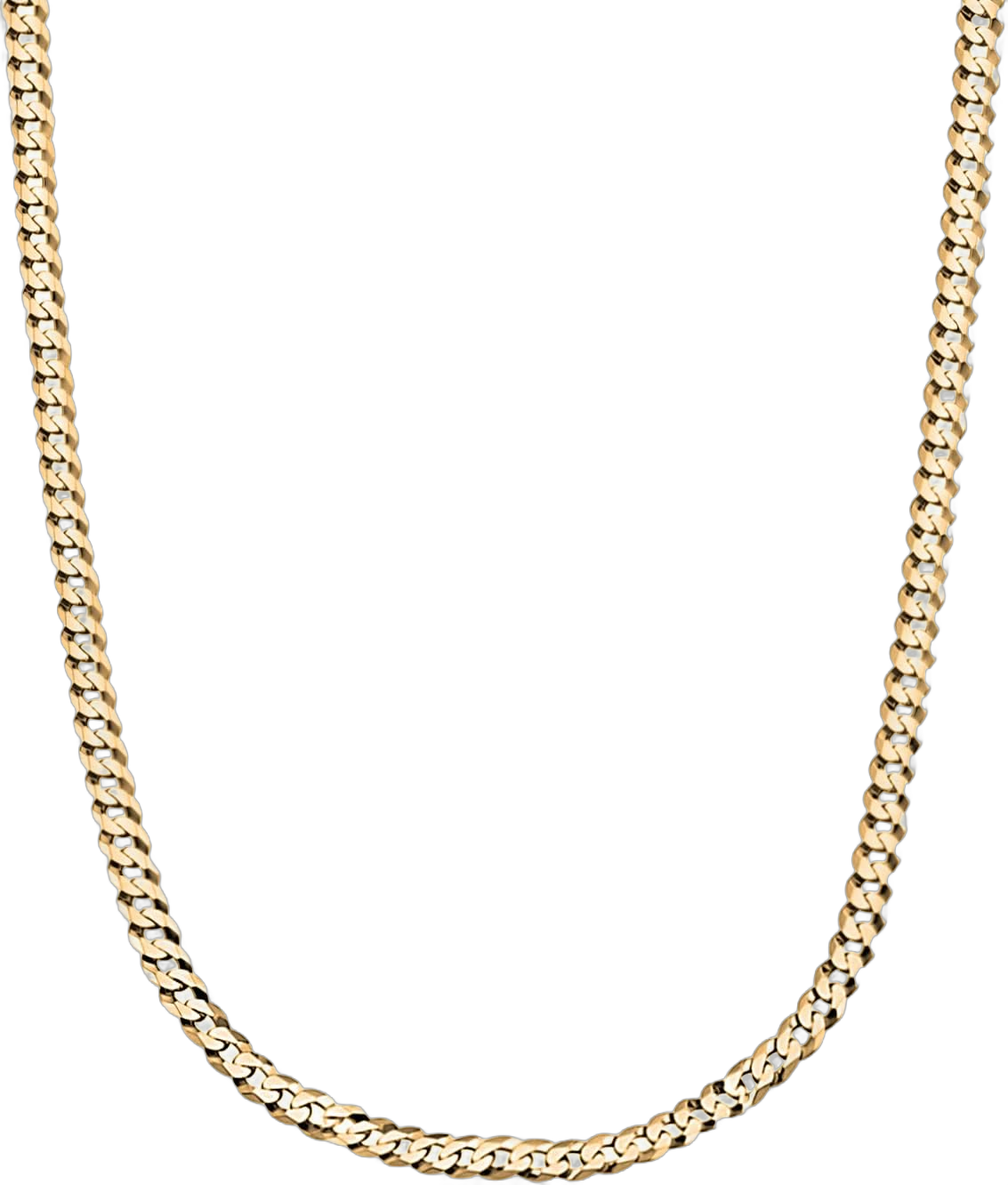 Savlano 14K Gold Plated 925 Sterling Silver 4mm Italian Solid Curb Cuban Link Chain Necklace For Men & Women - Made in Italy Comes Gift Box 24 Inches