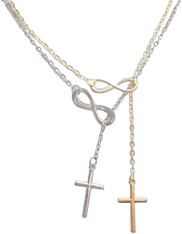 Cross Necklace for Women Silver/Gold Plated Faith Cross Y Necklace Chain Vintage Long Lariat Cross Pendant Necklace Minimalist Religious Necklace Jewelry