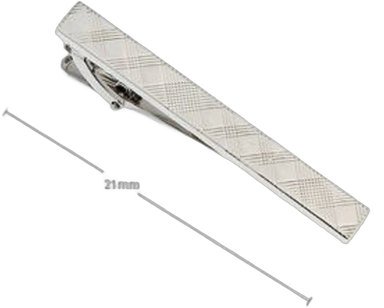 Silver Tartan Plaid Classic Mens Tie Clip Tie Bar Silver Tone Very Cool Comes with Gift Box