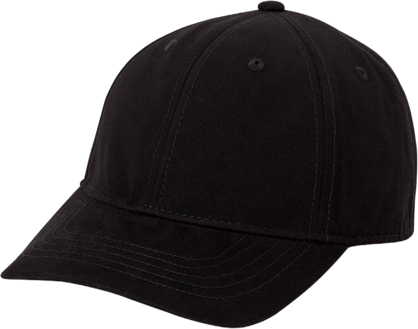 Time and Tru Women's Blank Non Washed Cotton Twill Baseball Hat Black Soot Black Soot