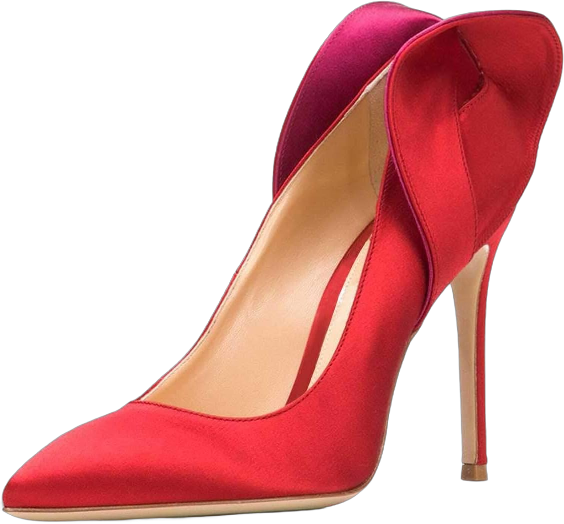 FSJ Women Retro Pointed Toe Slip on Comfort High Thin Heel Satin Pumps Stiletto Dress Office Party Shoes Size 4-15 M US 9.5 Red