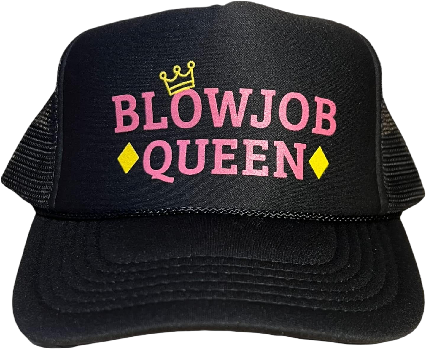 Blow Job Queen Snapback Trucker Hat for Men or Women, Vintage Fit with Funny Novelty Graphic, Blowjob Queen Black Blowjob Queen