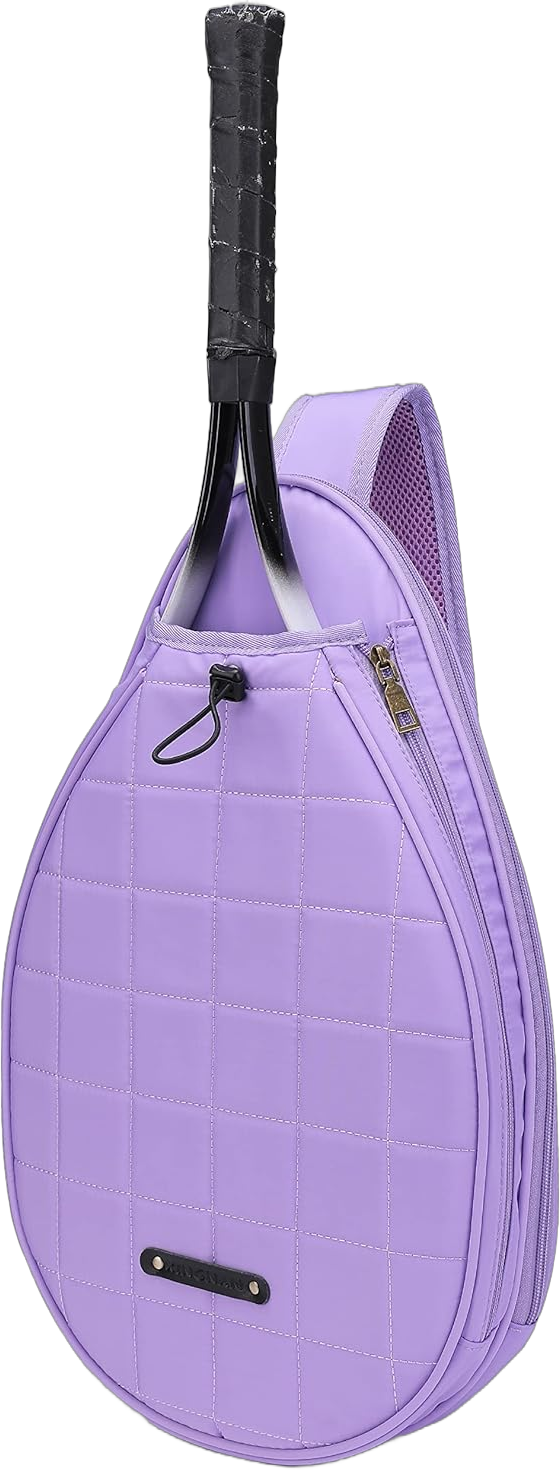 Rejolly Tennis Crossbody Bag for Women Men Quilted Sling Bag for Tennis Racket, Pickleball Paddles, Badminton Racquet Purple