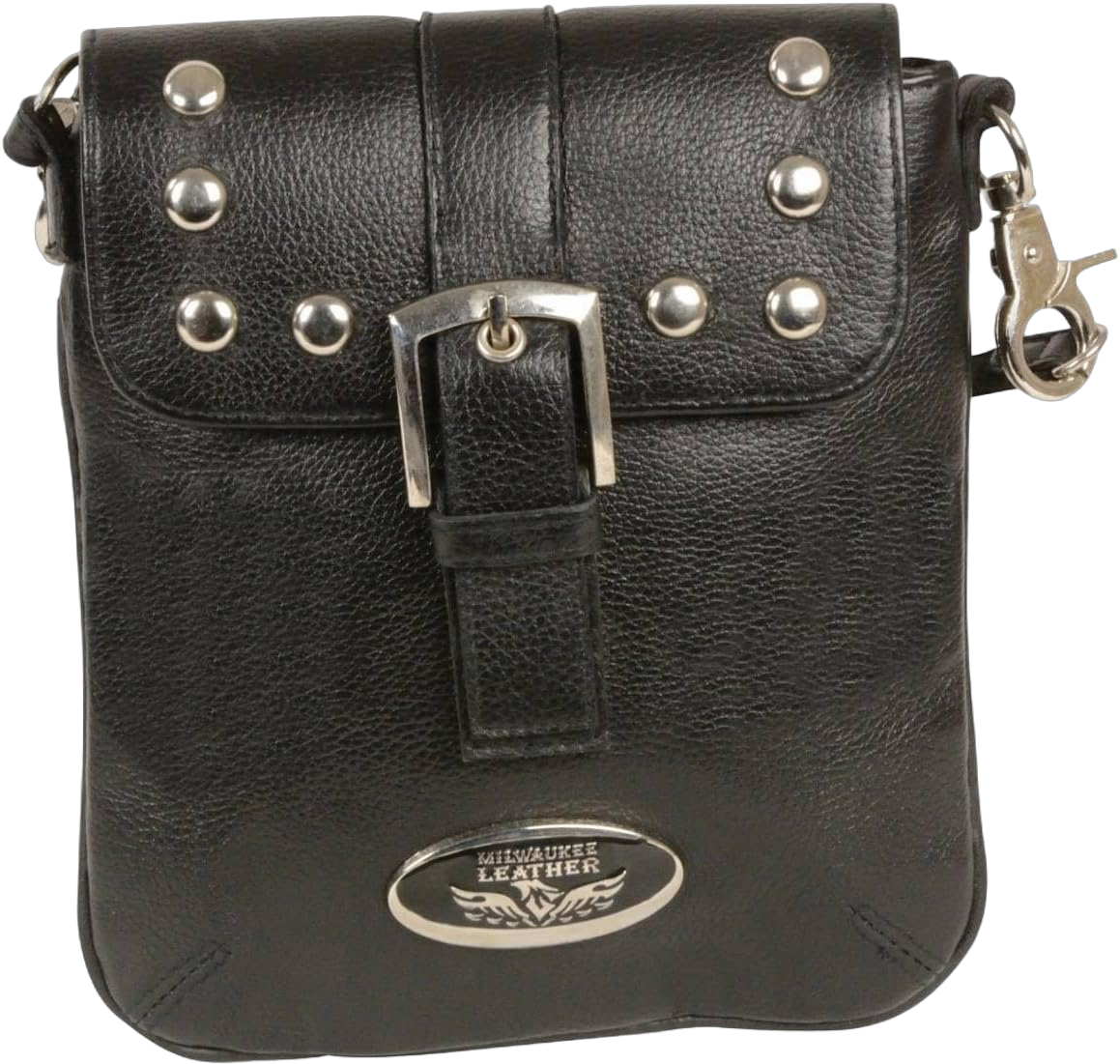 Milwaukee Leather MP8805 Women's Black Small Leather Studded Shoulder Bag Black One Size