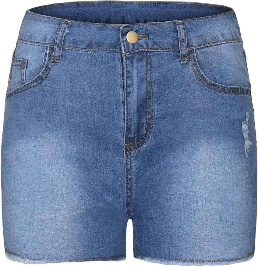 Womens Denim Shorts High Waist Ripped Hole Washed Distressed Cuttoff Above Knee Length Stretch Ripped Short Jeans XX-Large Light Blue