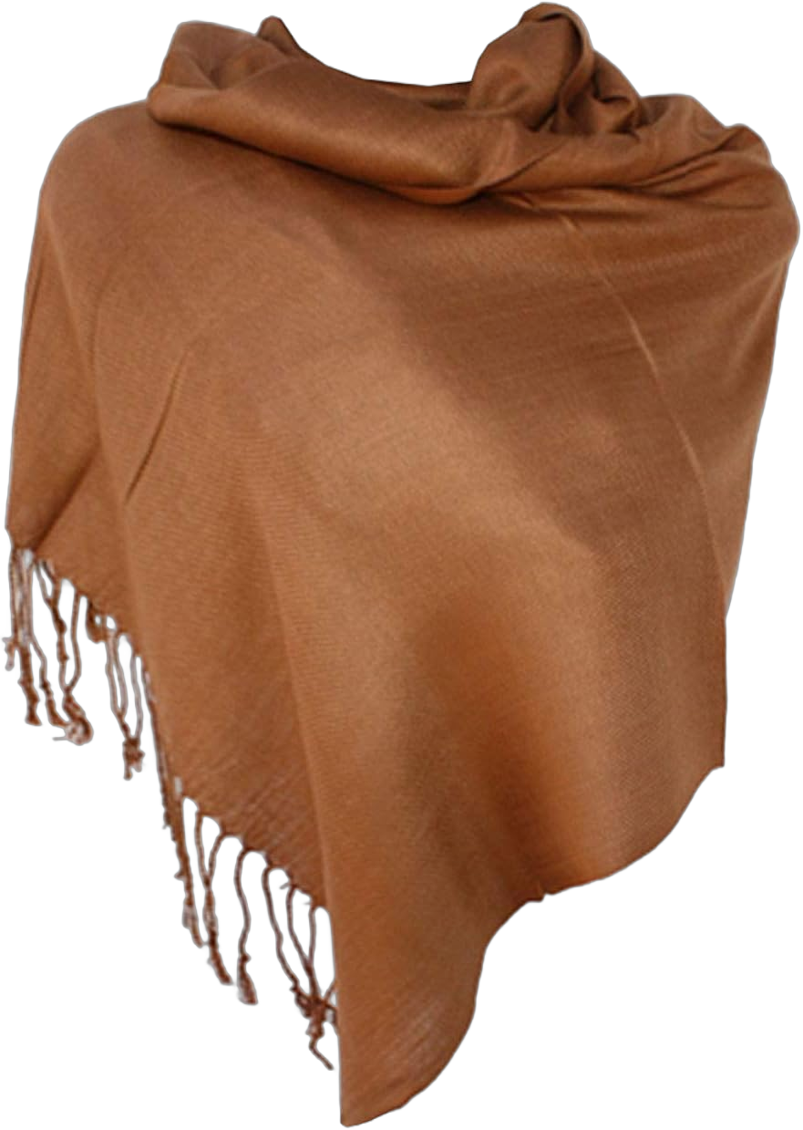 SILVERFEVER Pashmina Shawls Wraps - Large Women Scarf - Party Bridal Evening Dress Shawl - Long Wedding Fringe Scarves Wrap Brown