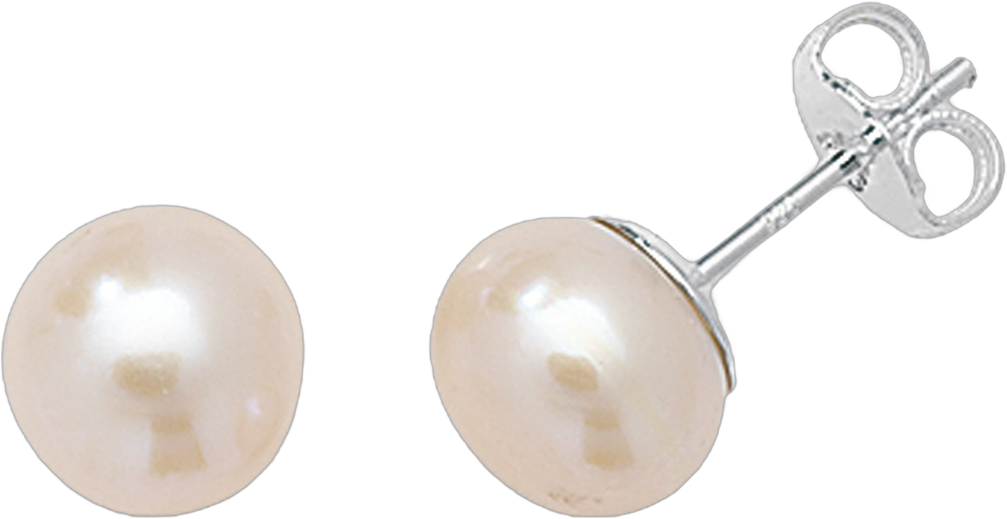 Sterling Silver Pink Freshwater Pearl Stud Earrings. Hypoallergenic Sterling Silver Earrings for women by Aeon