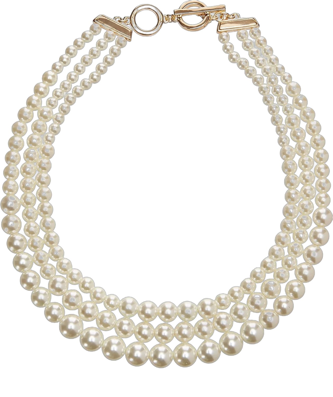 Yunc Women's Gold-Tone Blanc Pearl Collar Necklace