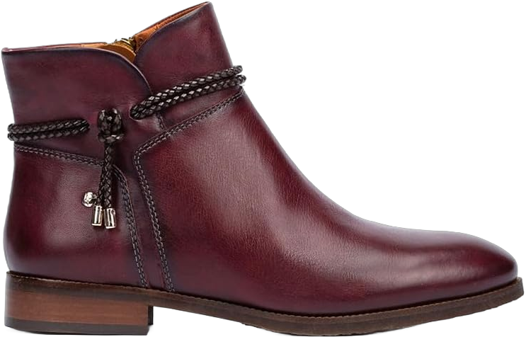 PIKOLINOS Flat Ankle Boots Leather Royal for Woman 7.5-8 Garnet-08