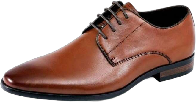 AG610 Tan Leather Mens Dress Shoes Derby Lace Up