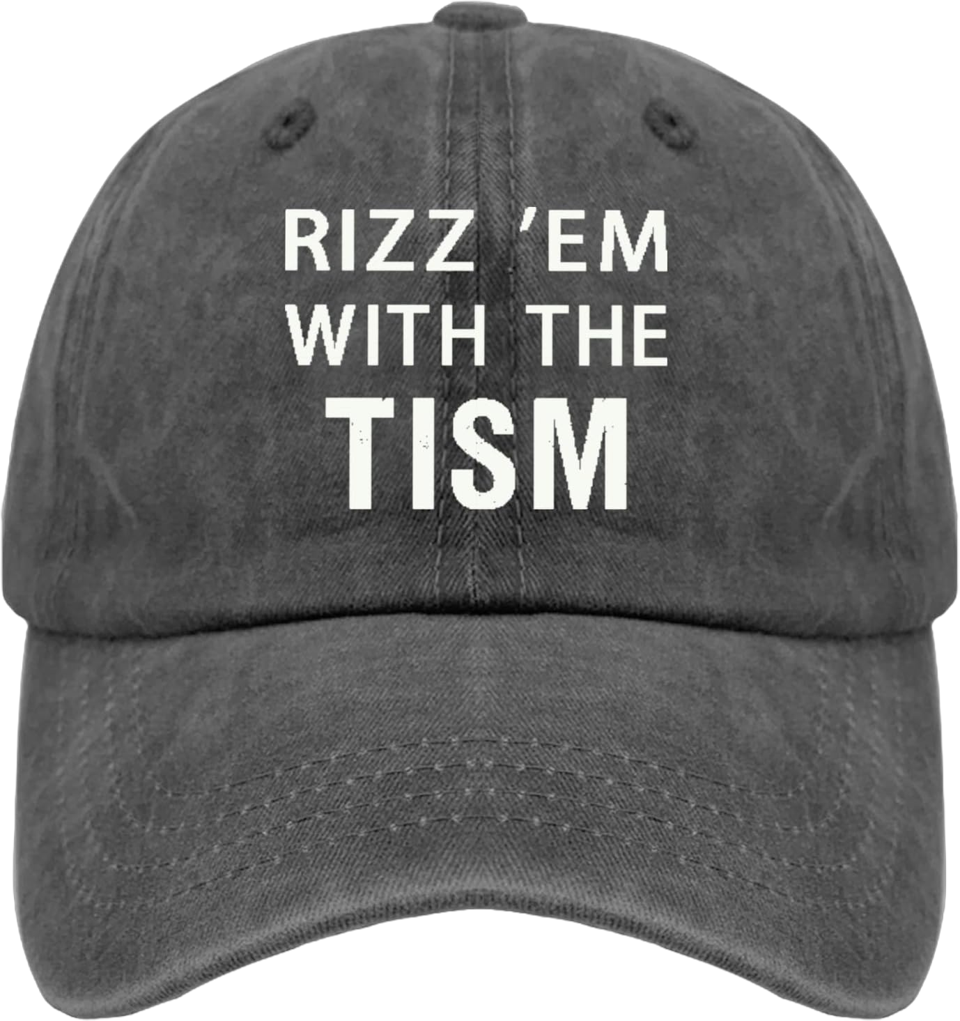 Autism Quote Rizz 'em with The Tism Men Women Hats for Mens Baseball Caps Funny Washed Dad Hat, Pigment Black