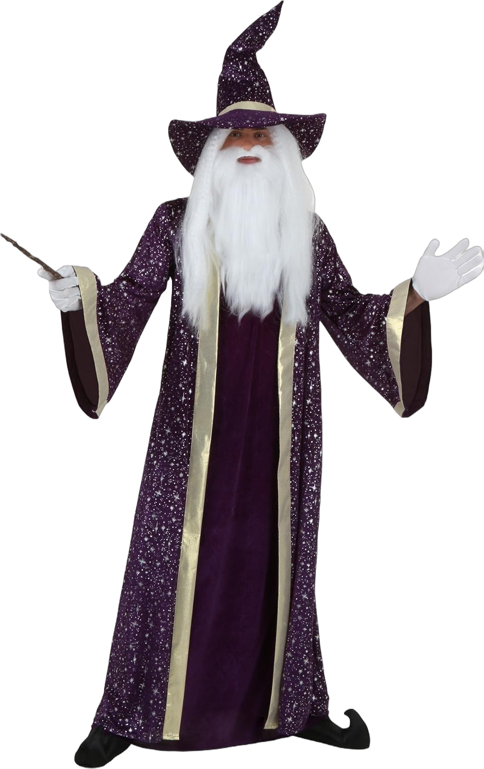 Plus Size Wizard Costume for Adults, Purple Wizard Robe for Magic & Sorcery Dress Up, Cosplay & Halloween 4X