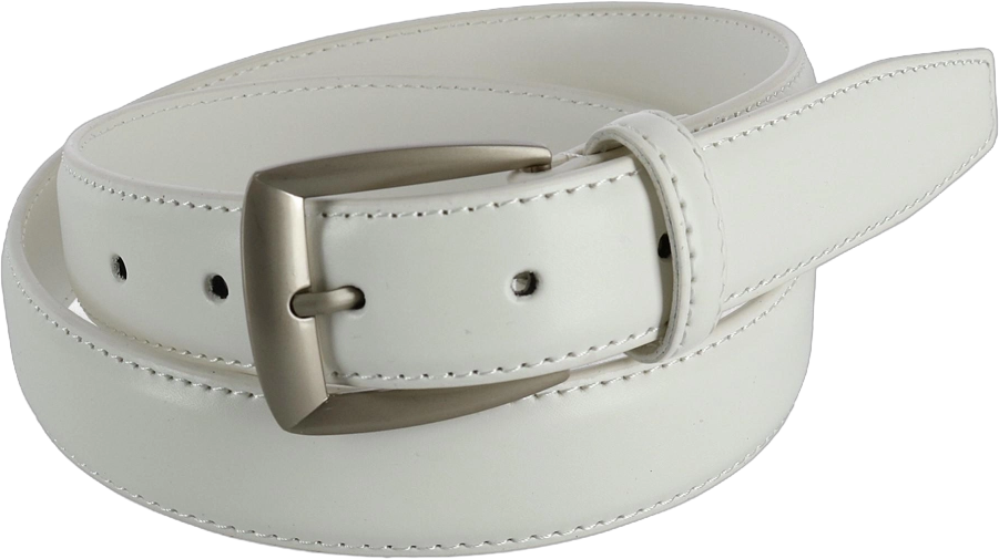 CTM Men's Basic Leather Dress Belt, 42, White