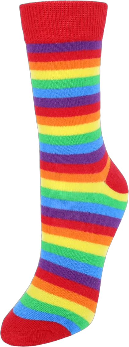 CTM® Women's Rainbow Striped Soft Novelty Socks (1 Pair)