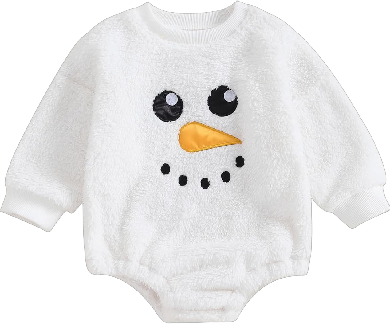 Newborn Baby Girl Boy Halloween Ghost Costume Clothes Outfits Fleece Long Sleeve Onesie Romper White Snowman Cosplay 0-3 Months