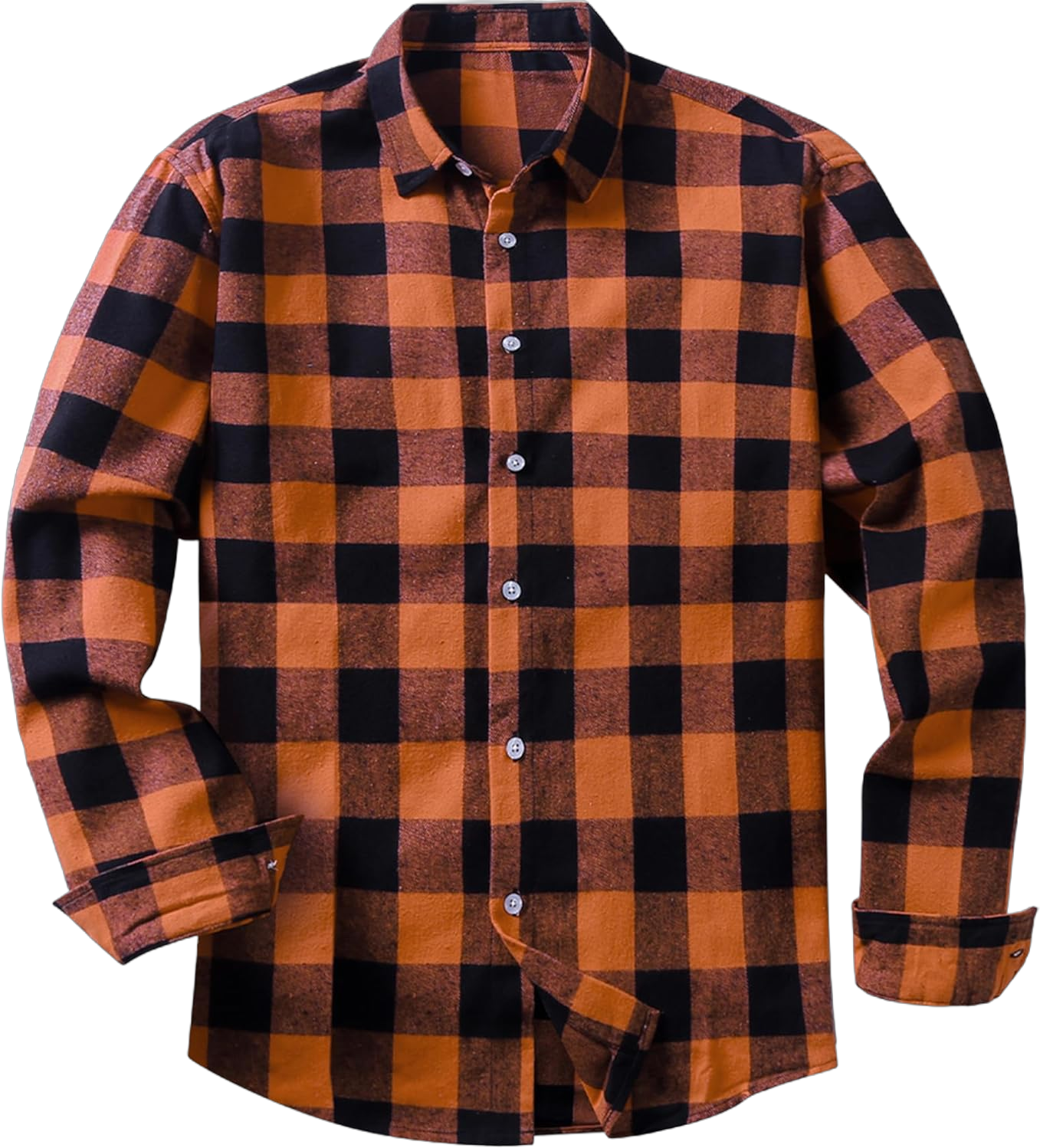 JMIERR Men's Flannel Shirts Casual Long Sleeve Button-Down Plaid Brushed Cotton Shirt