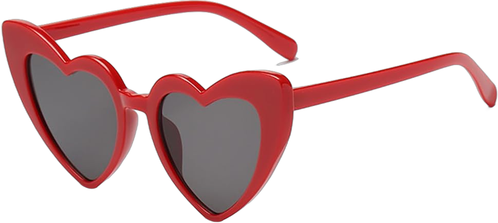 Love Heart Shaped Sunglasses for Women - Vintage Cat Eye Mod Style Retro Glasses as Christmas gift Red 53 Millimeters