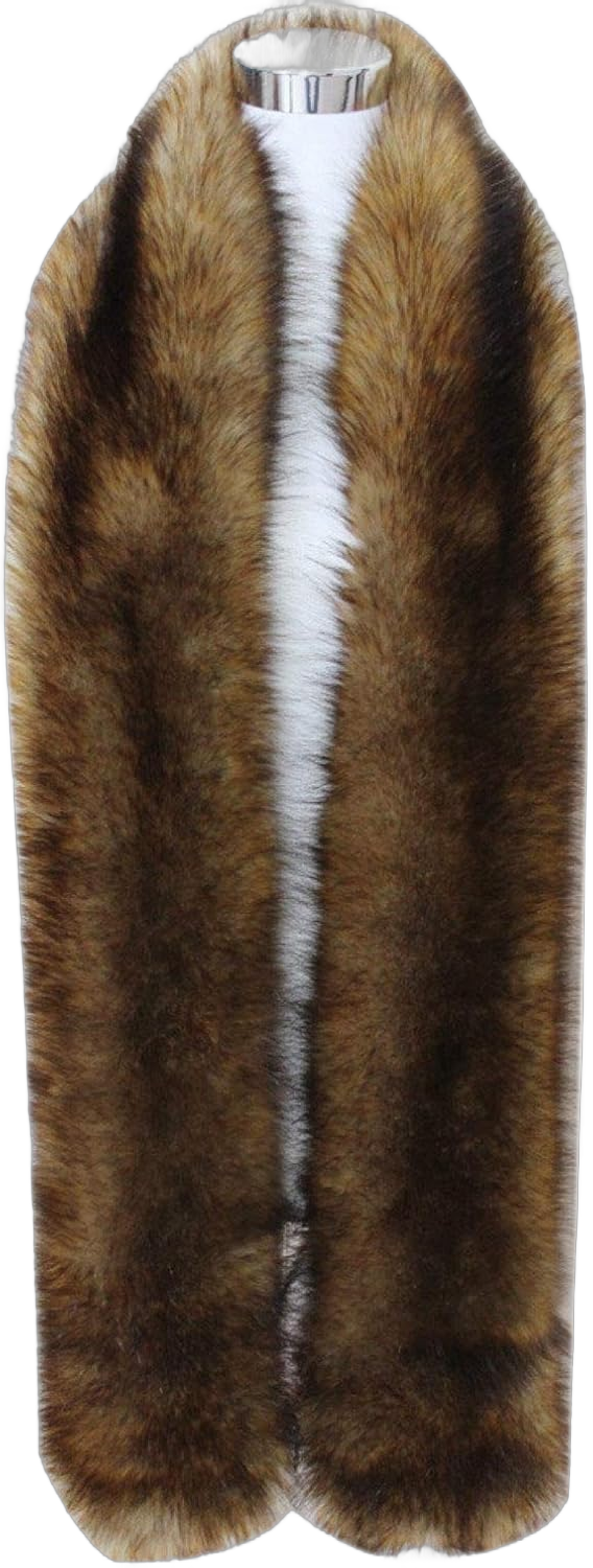 Women's Men's Extra Large Faux Fox Winter Warm Raccoon Fur Collar Stole Long Scarf Shawl Red Fox