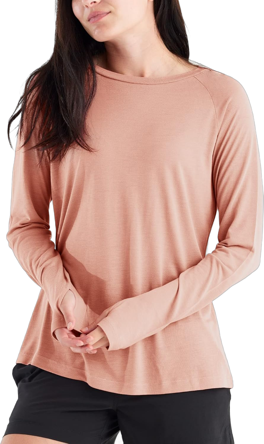 Free Fly Women's Lightweight Long Sleeve Shirt - UPF 40+ Sun Protection Moisture Wicking, Breathable Bamboo Viscose Shirt XX-Large Orange Dusk