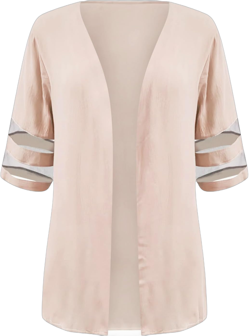 maisdgop Lightweight Cardigans for Women Casual 3/4 Sleeve Kimono Loose Open Front Cardigan Plus Size Summer Fall Sweater X-Large 05 Beige