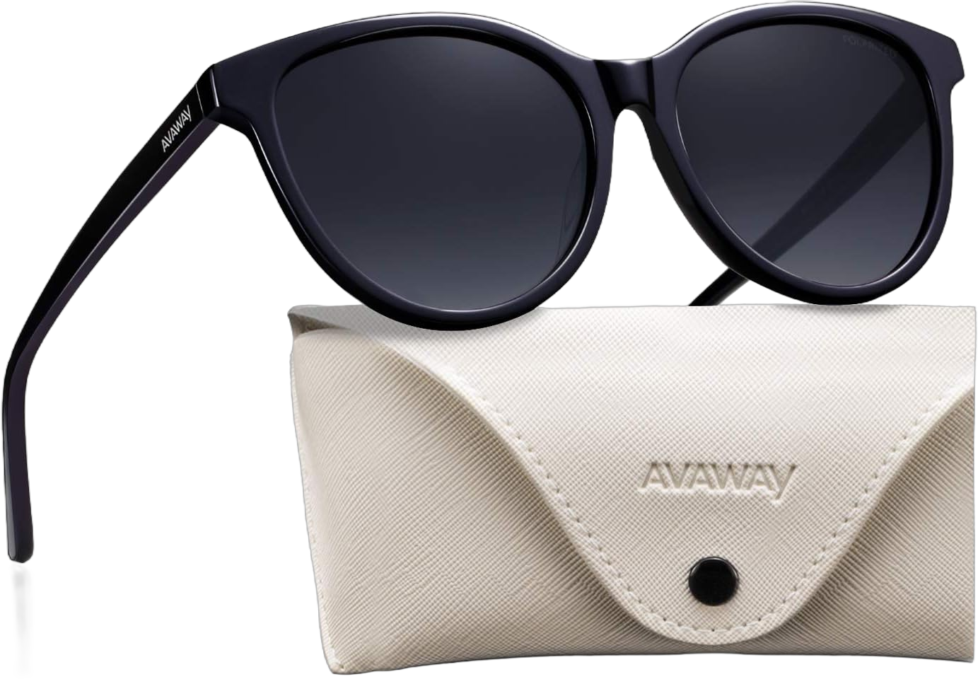 AVAWAY Women's Sunglasses Polarized 100% UV Protection for Driving Golf Hiking Boating 2. Black Frame & Gradient Grey Lens