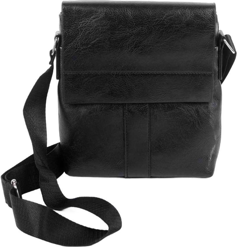 WESTEND Leather Unisex Small Crossbody Messenger Bag Black