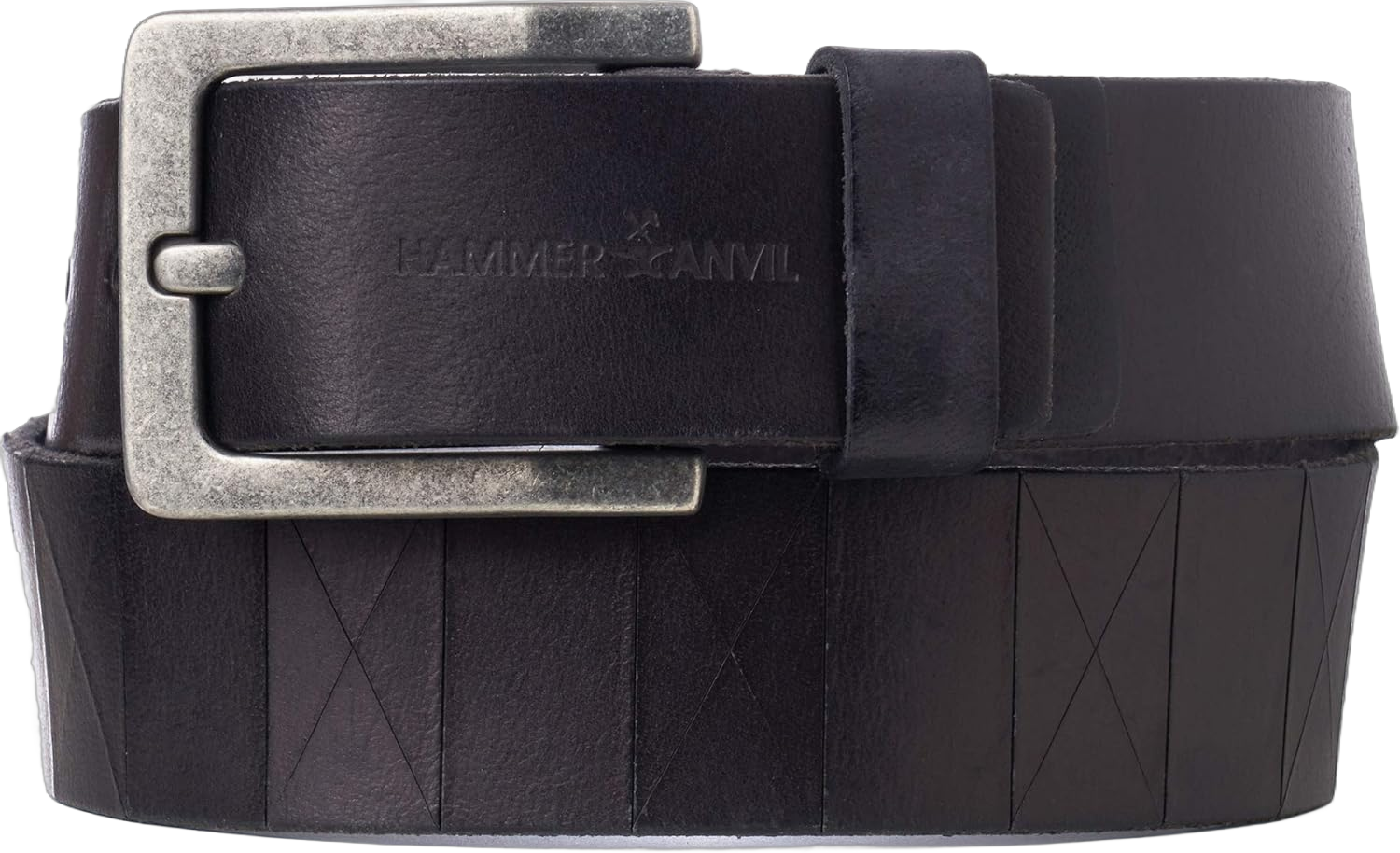 HAMMER ANVIL Mens Belt Genuine Leather 38 MM Casual Jean Belt 34 (Waist: 32) Black